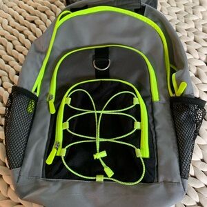 Pottery Barn Teen Gray and Neon Green Backpack— practically new!